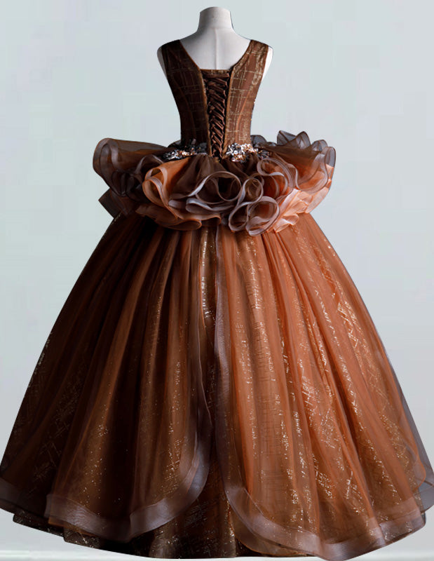 Women's Elegant V-Neck Rhinestone Ball Gown | Prom & Evening Dress