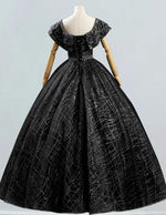 Women's Elegant Black V-Neck Beaded Prom Gown | Floor-Length Evening Dress
