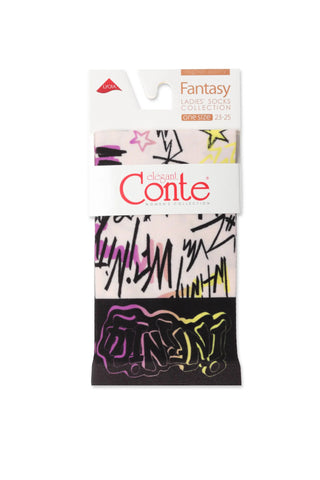 Socks Conte Fantasy 098 - With a Print - By Baano