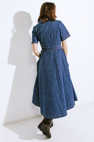 DAY IN THE LIFE DENIM MIDI DRESS - By Baano