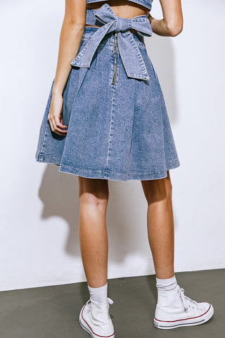 YOUR EYES ON MINE DENIM MINI SKIRT - By Baano