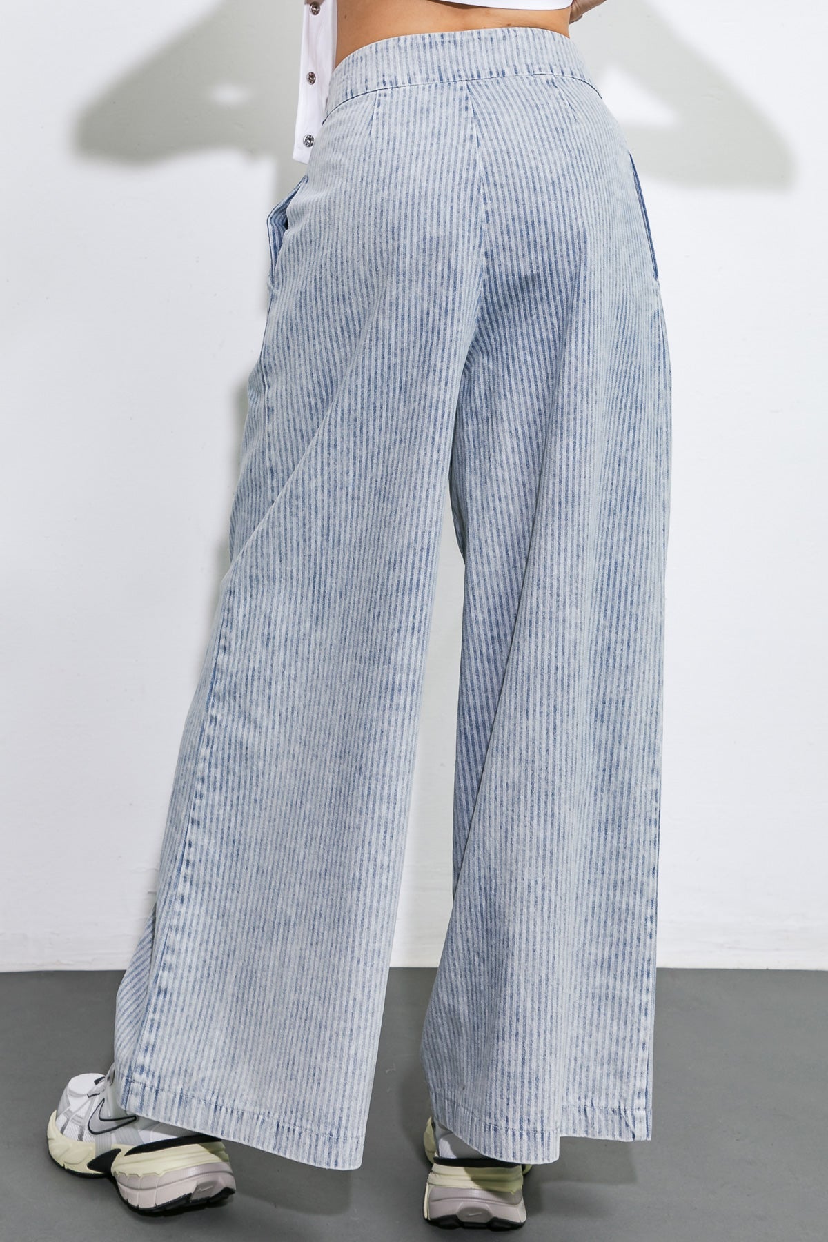 PLAY MY WAY STRIPED DENIM PANTS - By Baano