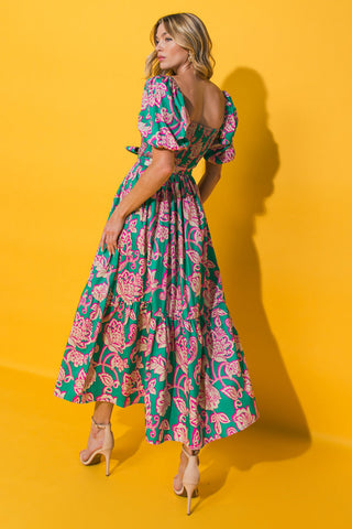 RUN TOWARDS LOVE POPLIN ANKLE DRESS - By Baano
