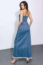 DREAMS COME TRUE DENIM MIDI DRESS - By Baano