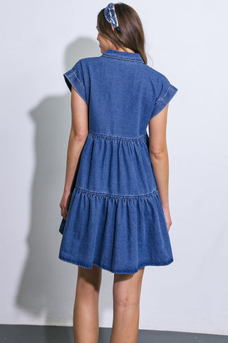 JUST THE BEGINNING TWILL MINI DRESS - By Baano