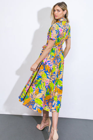 KEEP BLOOMING WOVEN MIDI DRESS - By Baano