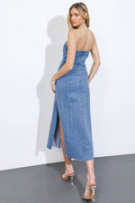 YOU'RE THRIVING DENIM MIDI DRESS - By Baano