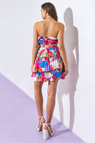 PARADISE PALMS WOVEN MINI DRESS - By Baano