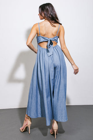 CAPTIVATING HEART DENIM MIDI DRESS - By Baano