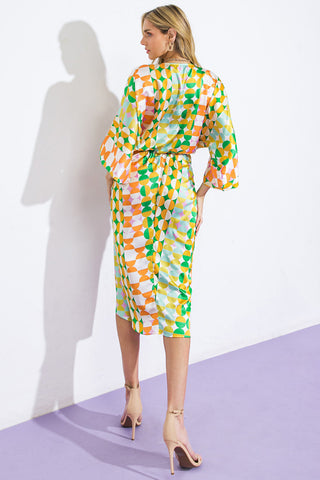 BEST IMPRESSIONS WOVEN SATIN MIDI DRESS - By Baano