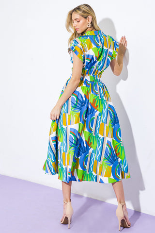 SUMMER MIRAGE WOVEN MIDI DRESS - By Baano