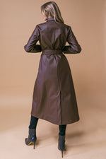 WHAT A WONDERFUL DAY LEATHER MIDI COAT - By Baano
