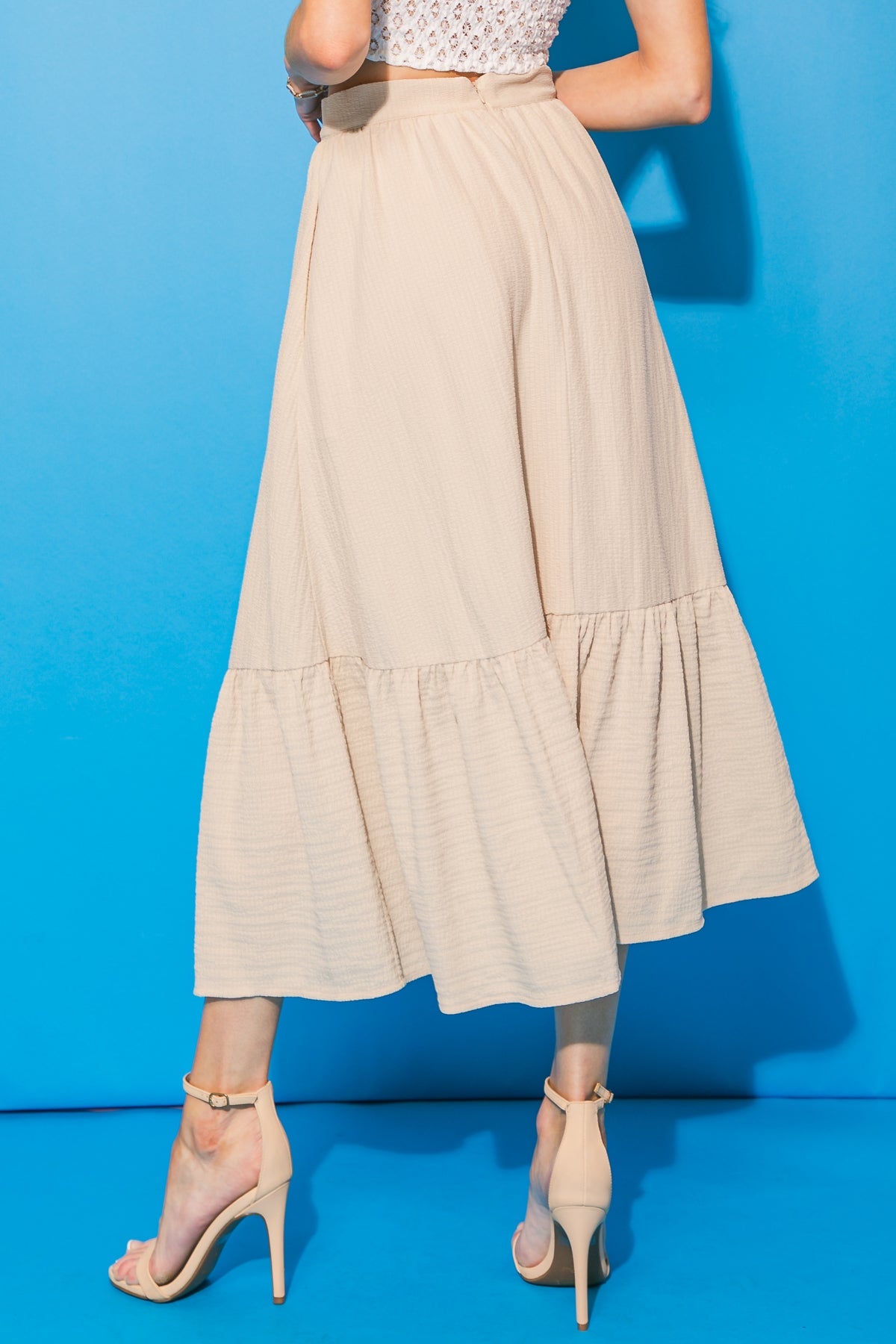 LOVELY MOOD WOVEN MIDI SKIRT - By Baano