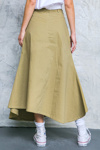 COMPLETE CRUSH TWILL MIDI SKIRT - By Baano