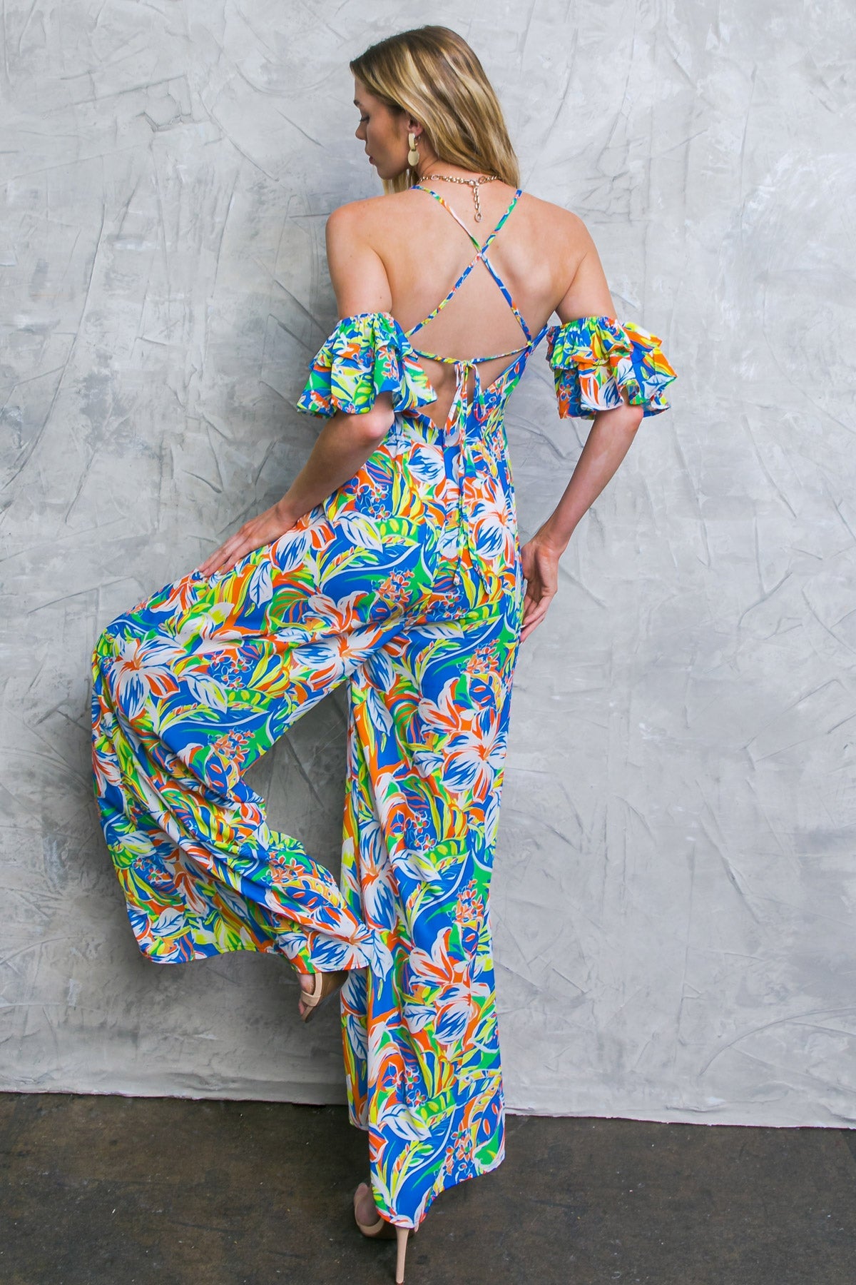 UNSEEN BEAUTY FLORAL WOVEN JUMPSUIT - By Baano