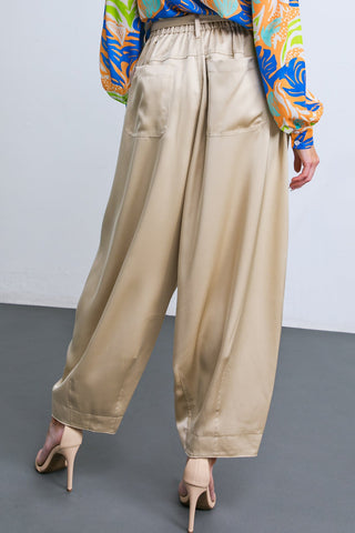 POWERFUL CHARM WOVEN SATIN PANTS - By Baano