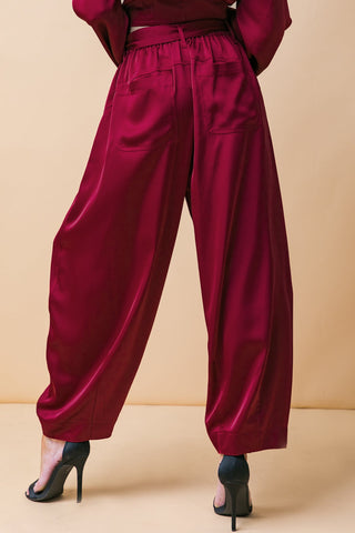 POWERFUL CHARM WOVEN SATIN PANTS - By Baano
