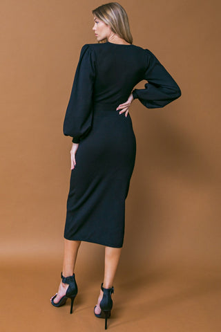 ADORABLE IDEAL SWEATER MIDI DRESS - By Baano