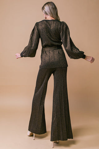 STUNNING STANCE METALLIC SWEATER TUNIN AND PANT SET - By Baano