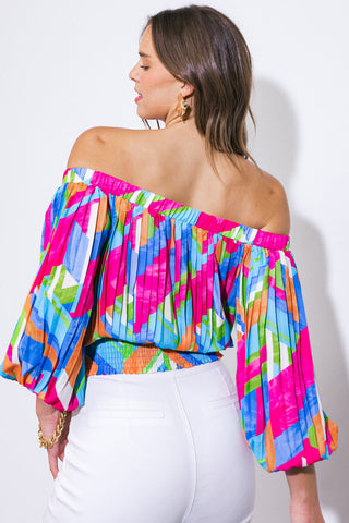 FROSTED UPON WOVEN TOP - By Baano