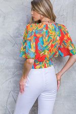 HERE FOR FUN RED WOVEN TOP - By Baano