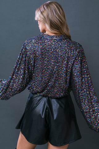 FREEDOM CALLS SEQUIN TOP - By Baano