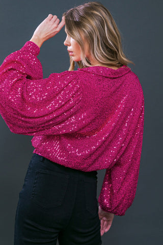 FREEDOM CALLS SEQUIN TOP - By Baano