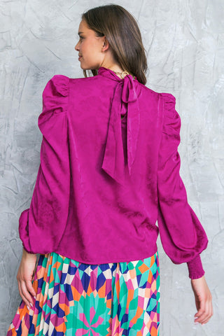 STOLEN GLANCES SATIN TOP - By Baano