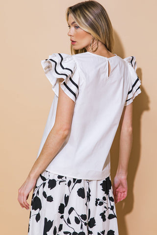 NICE AS CAN BE WOVEN TOP - By Baano