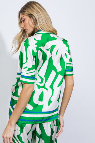 THE KEY TO CHIC WOVEN SATIN TOP - By Baano