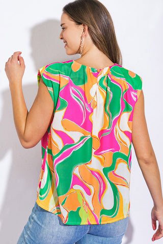 SEND A POSTCARD WOVEN TOP - By Baano