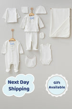 Alex Baby Blue Newborn Coming Home Set (10 pcs) - By Baano