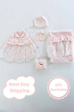 Brea Pink Knit Newborn Coming Home Set (5 Pcs) - By Baano