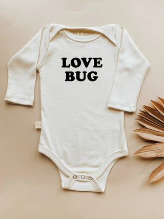 Love Bug Organic Cotton Baby Bodysuit Long Sleeve