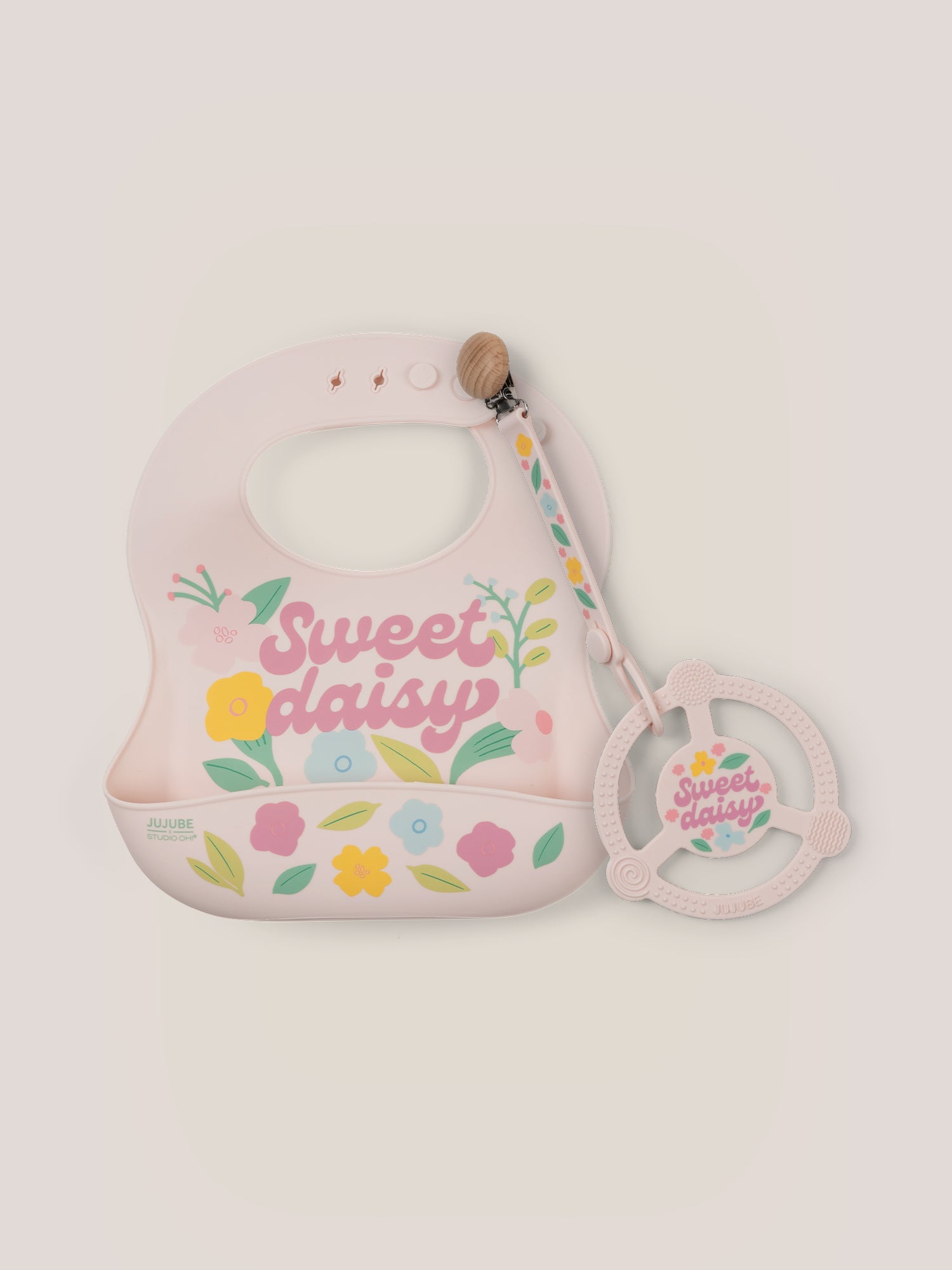 Bib and Teether Baby Bundle - Sweet Daisy - By Baano