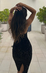 Venice Midi Dress - Black Sequin Dress - FINAL SALE - By Baano