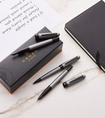 Bailey™ Matte Gray Lacquer Stainless Steel Medium Nib Fountain Pen - By Baano