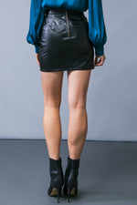 RUN FREE BABE FAUX LEATHER MINI SKIRT - By Baano