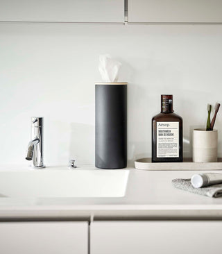 Round Tissue Case - Steel + Wood - By Baano