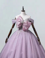 Pink Off-Shoulder Tulle Ball Gown for Girls Elegant Prom & Quinceanera Dress