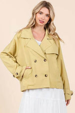 Mittoshop Double Breasted Long Sleeve Trench Coat Jacket - By Baano