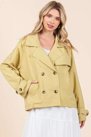 Mittoshop Double Breasted Long Sleeve Trench Coat Jacket - By Baano
