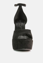 Beaty High Block Heeled Diamante Stud Sandals