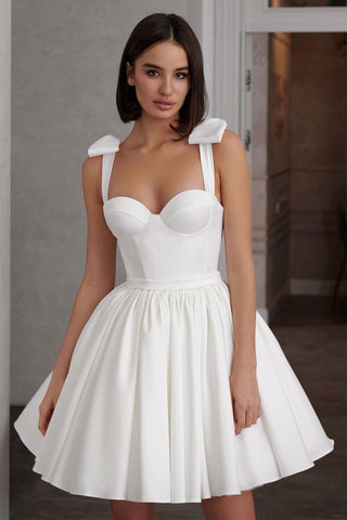 Beverly Bow-Strap Satin Mini Dress - By Baano