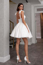 Beverly Bow-Strap Satin Mini Dress - By Baano