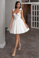 Beverly Bow-Strap Satin Mini Dress - By Baano