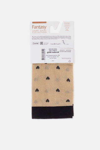 Shimmering Socks Conte Fantasy - "Hearts" Designs - By Baano
