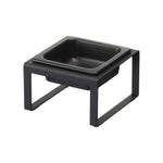 Single Pet Food Bowl - Tall - Steel + Ceramic