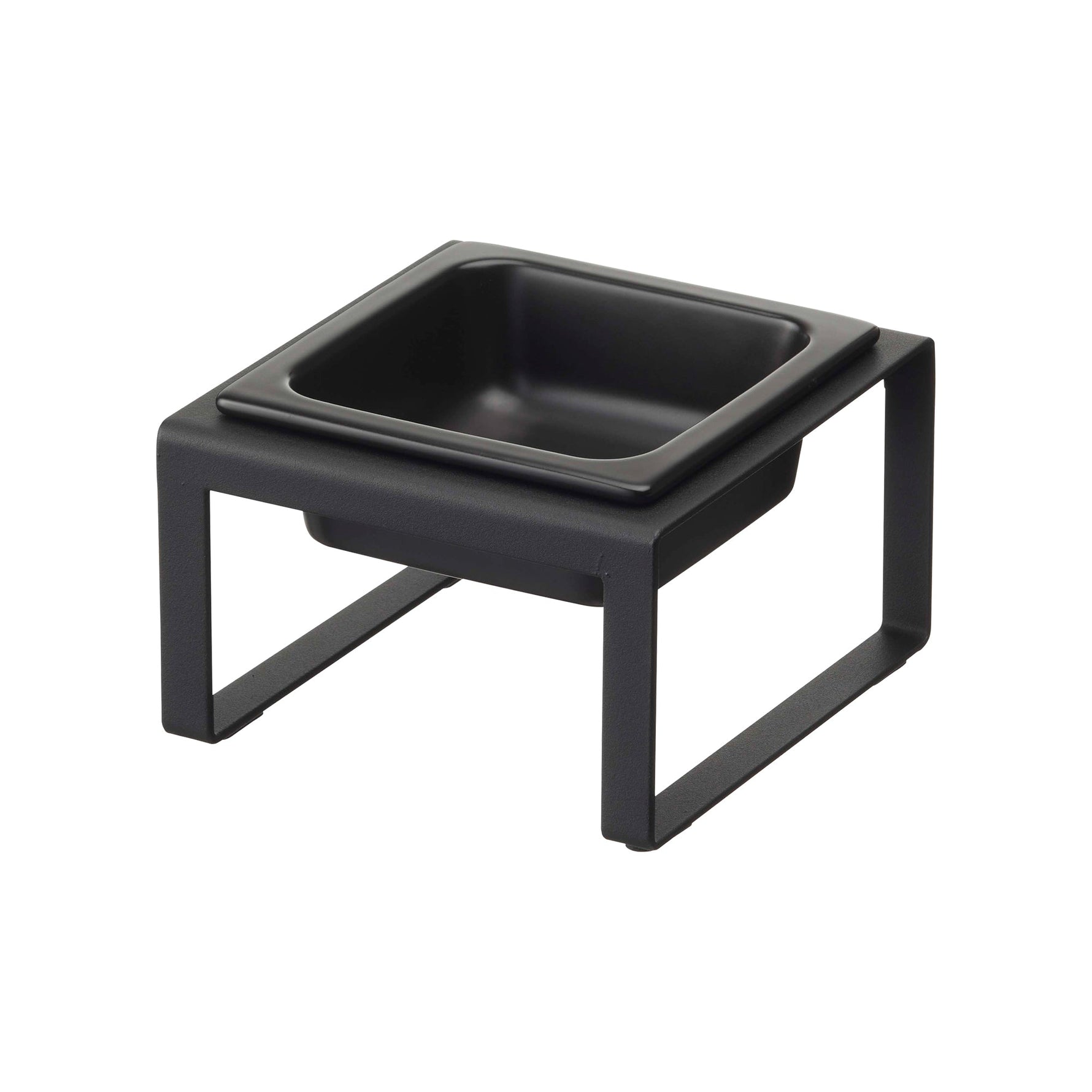 Single Pet Food Bowl - Tall - Steel + Ceramic