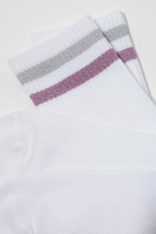 Conte Cotton Long Socks Active 157 - Lurex Stripes - By Baano